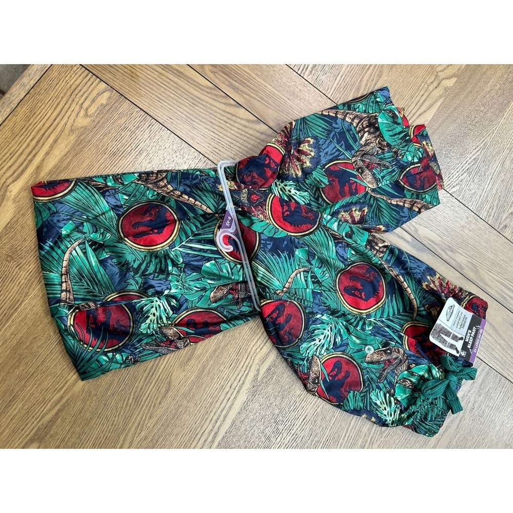 Jurassic World Mens Sleep Pants 2XL Green Tropical Dinosaur Loungewear